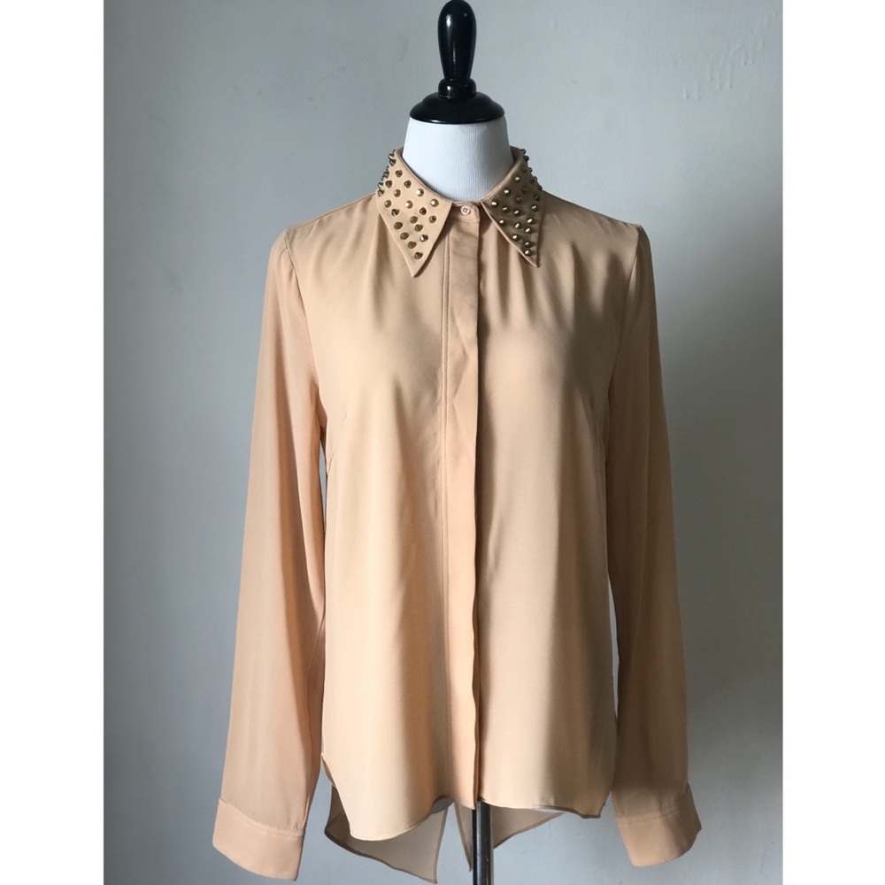 Studded Buttoned Down Blouse